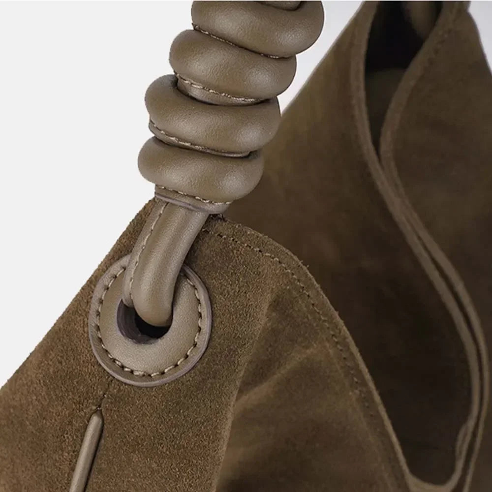 MS Autumn New Trend Leather Woman Handbag/ Luxury Thick Suede Leather Underarm Shoulder Casual Tote/ Lady Soft Bucket