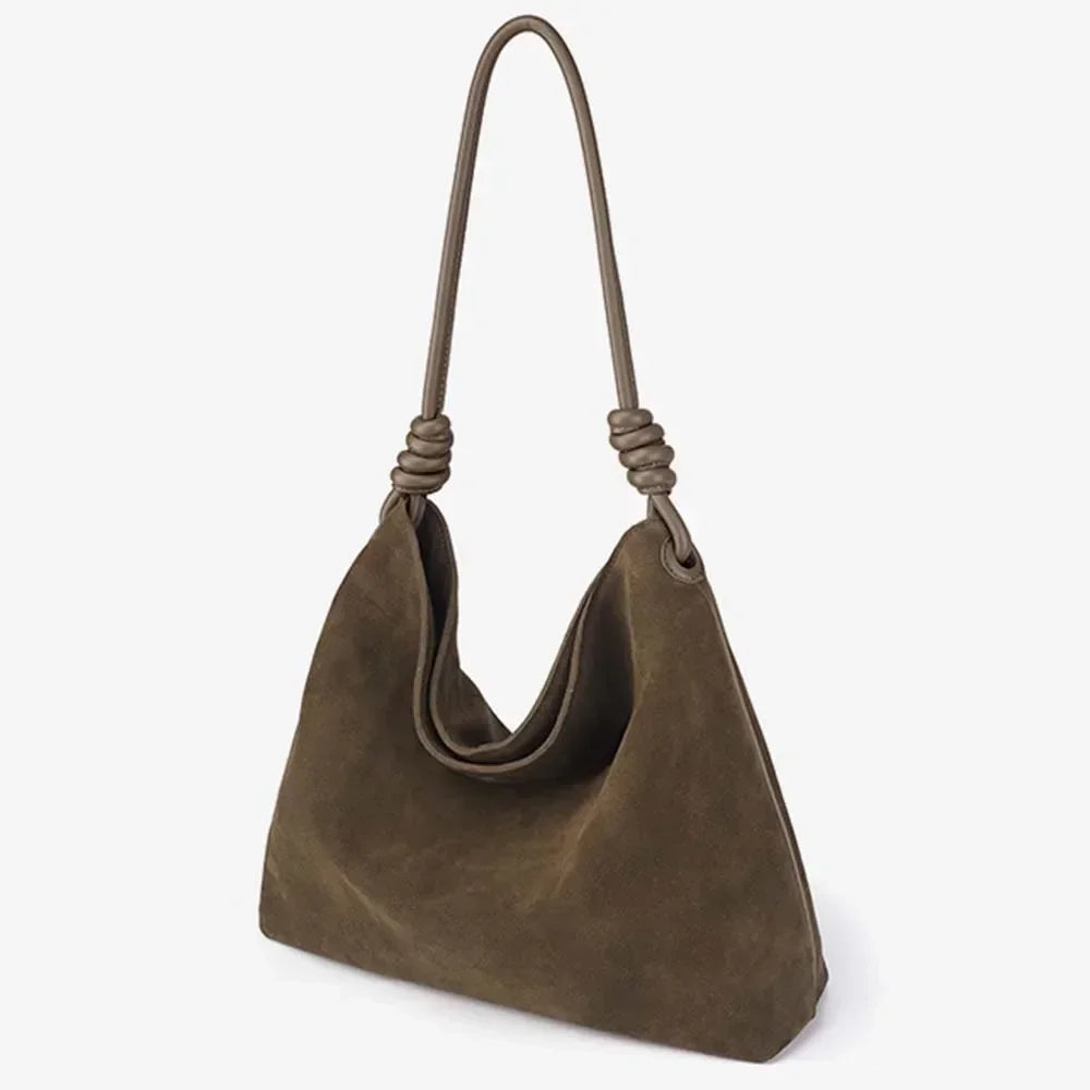 MS Autumn New Trend Leather Woman Handbag/ Luxury Thick Suede Leather Underarm Shoulder Casual Tote/ Lady Soft Bucket