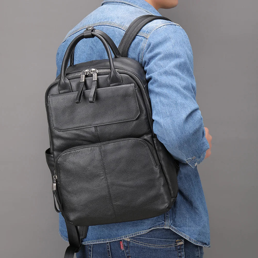 Laptop Bag 13.3 Inch/ Leather Men's Backpack/ Anti-Theft Backpack/ Schoolbag