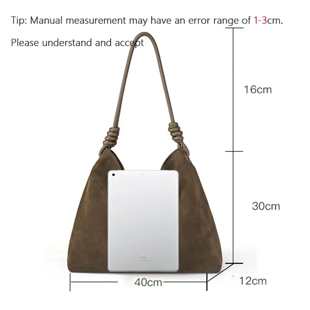 MS Autumn New Trend Leather Woman Handbag/ Luxury Thick Suede Leather Underarm Shoulder Casual Tote/ Lady Soft Bucket