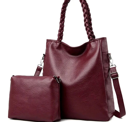 Genuine Leather Handbag and purse combo / Luxury / Shoulder Bag