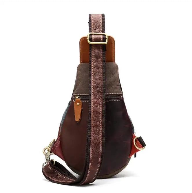 MAHEU Unique Design Woman Chest Bag Single Shoulder Bag Party Bags  Genuine Leather Crossbody Pack Sling Bag With Earphone Hole