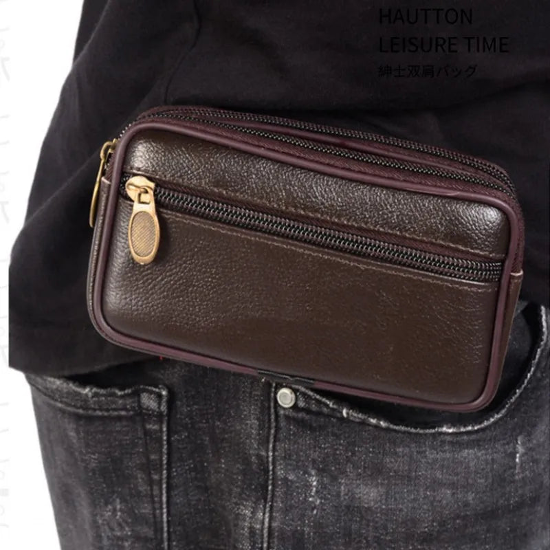 Leather Fanny Waist Bag   Mobile Phone Belt Bum Pouch Banana Hip Bags