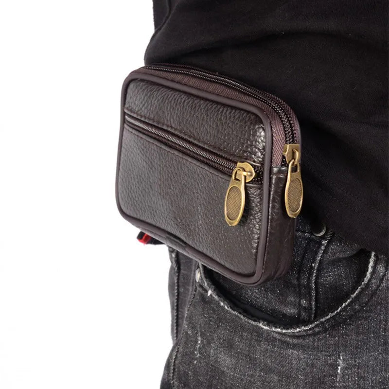 Leather Fanny Waist Bag   Mobile Phone Belt Bum Pouch Banana Hip Bags