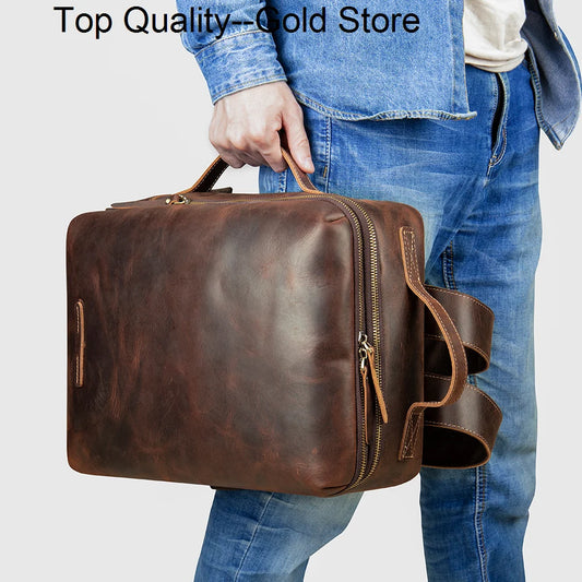 Anti-theft Backpack / Leather Laptop Bag 15.6 Inch/ Executive Briefcase /