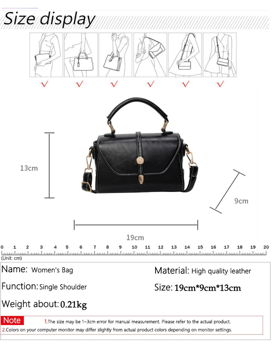 New High Quality Cowhide Women's Handbag Fashionable Casual Female Shoulder Bags Luxury Designer Girls Diagonal Straddle Bag Sac